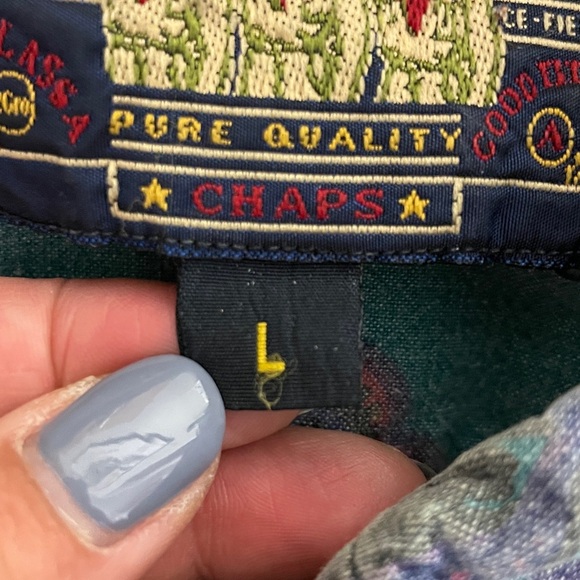 Ralph Lauren Shirt‎ Paisley Green Button-Front Size Large Rare! Floral 80s 90s - Picture 6 of 6